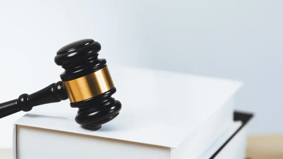 Gavel and legal books