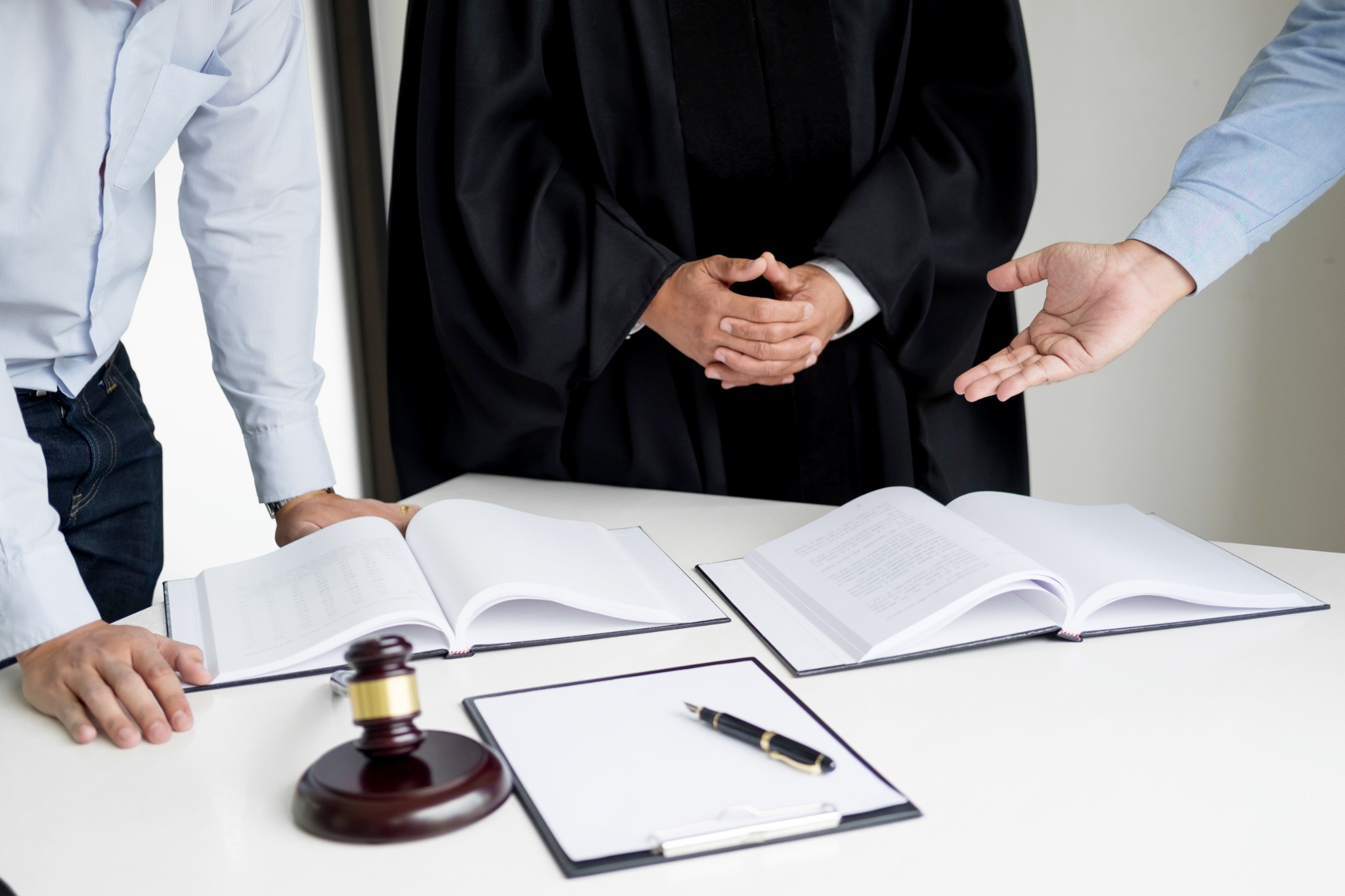 compressed business people lawyers discussing contract papers sitting table concepts law advice legal services